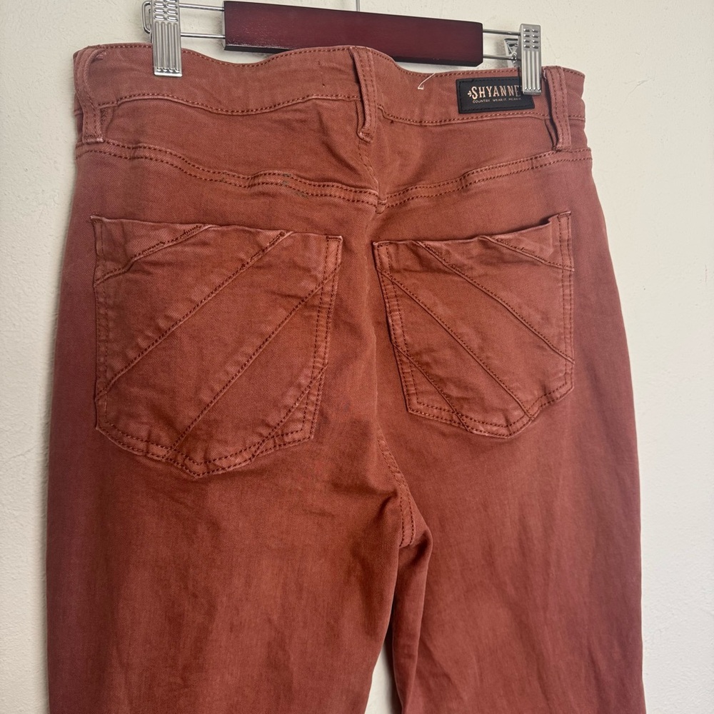 Shyanne Extreme Flare Tulip Western Bohemian High Rise‎ Rust Denim - Picture 5 of 7